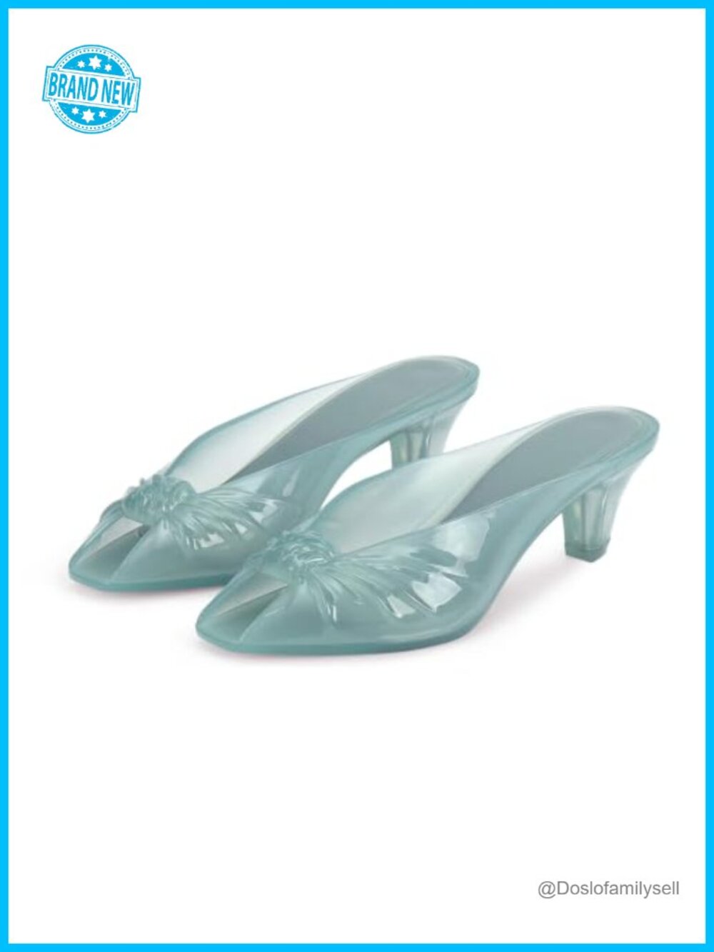 Women's Clear Jelly Sandals Kitten Heel Slide Sandals Open Toe Slingback